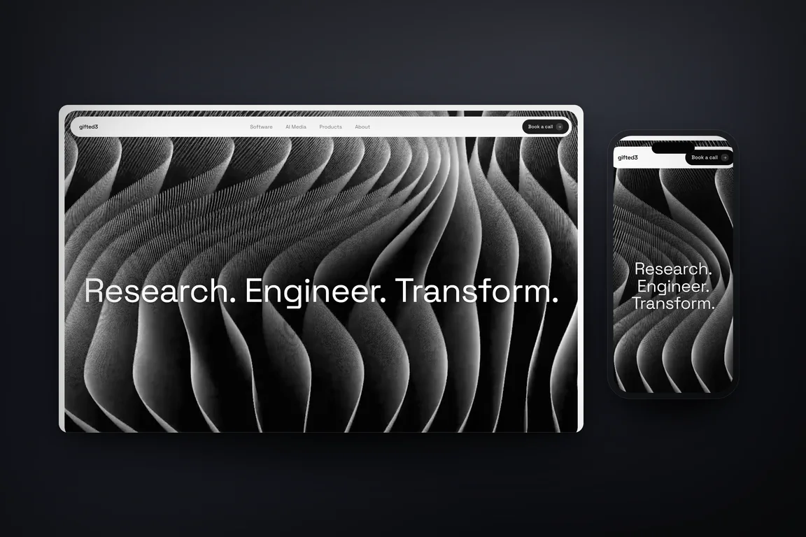 gifted3 - desktop and mobile screens